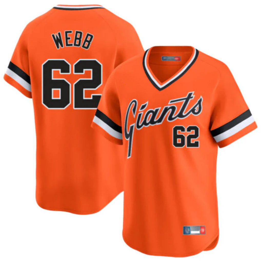 Trusc SF.Giants #62 Logan Webb Player Orange Home Game T-shirt Stitched Jerseys