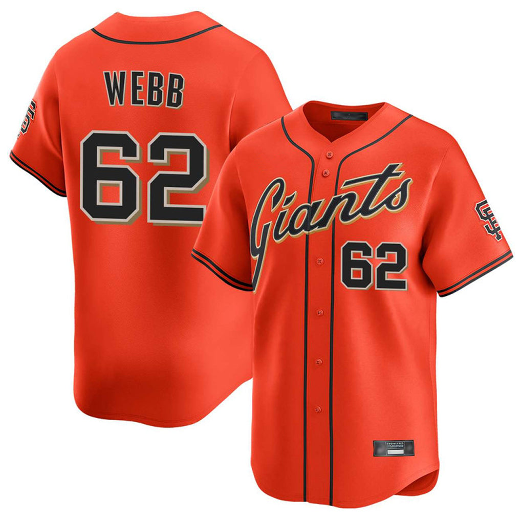 Trusc SF.Giants #62 Logan Webb Player Orange Home Limited Stitched Jerseys