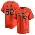 Trusc SF.Giants #62 Logan Webb Player Orange Home Limited Stitched Jerseys
