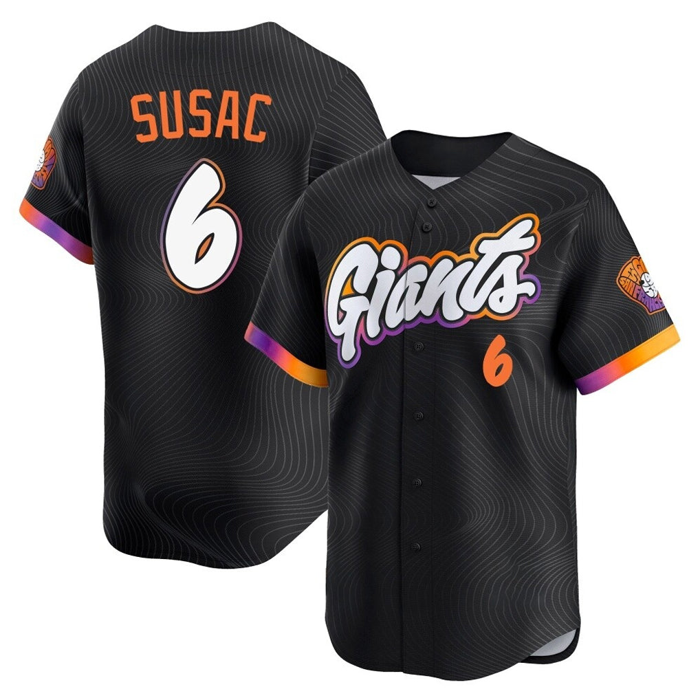 Trusc SF.Giants #6 Daniel Susac Player Black 2025 City Connect Home Limited Stitched Jerseys