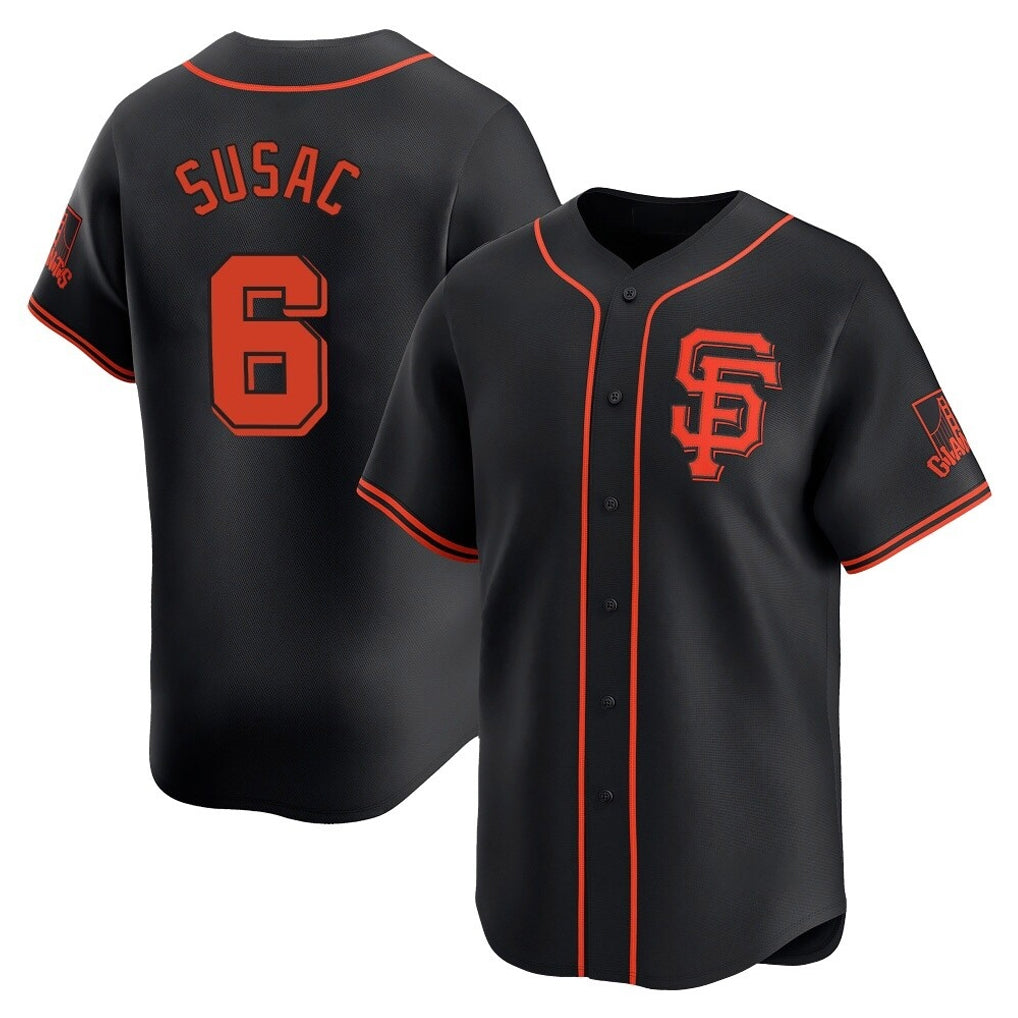 Trusc SF.Giants #6 Daniel Susac Player  Black 2026 Home Limited Stitched Jerseys