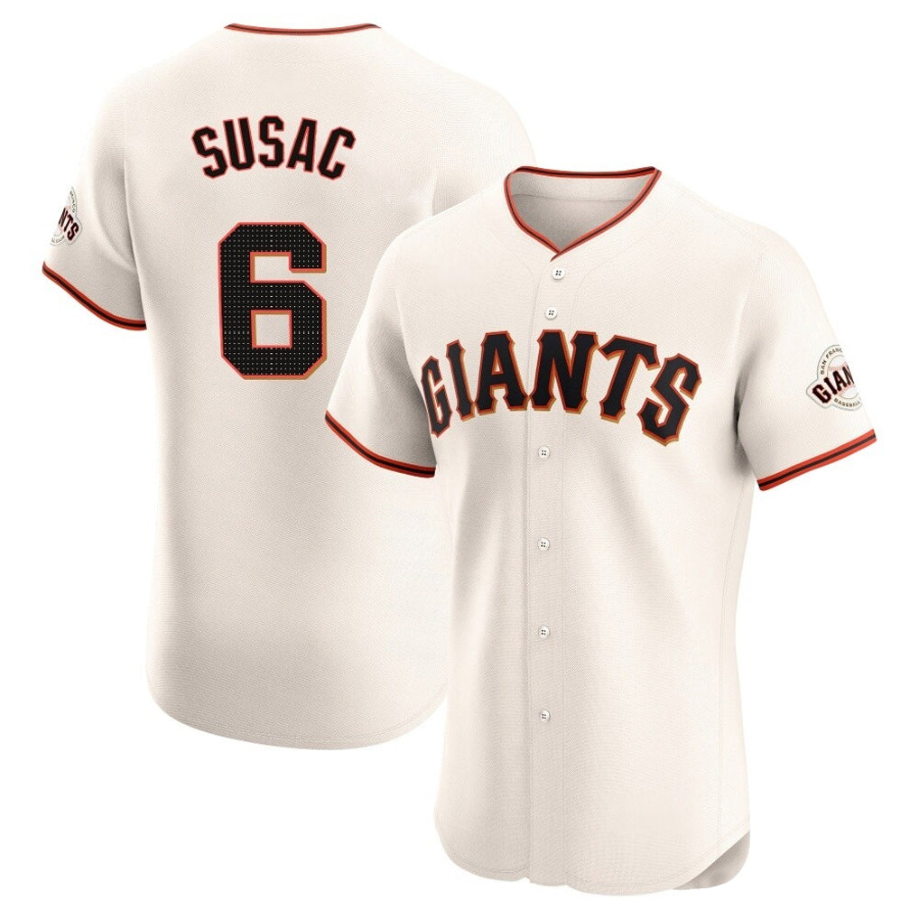 Trusc SF.Giants #6 Daniel Susac Player Cream Home Limited Elite Stitched Jerseys