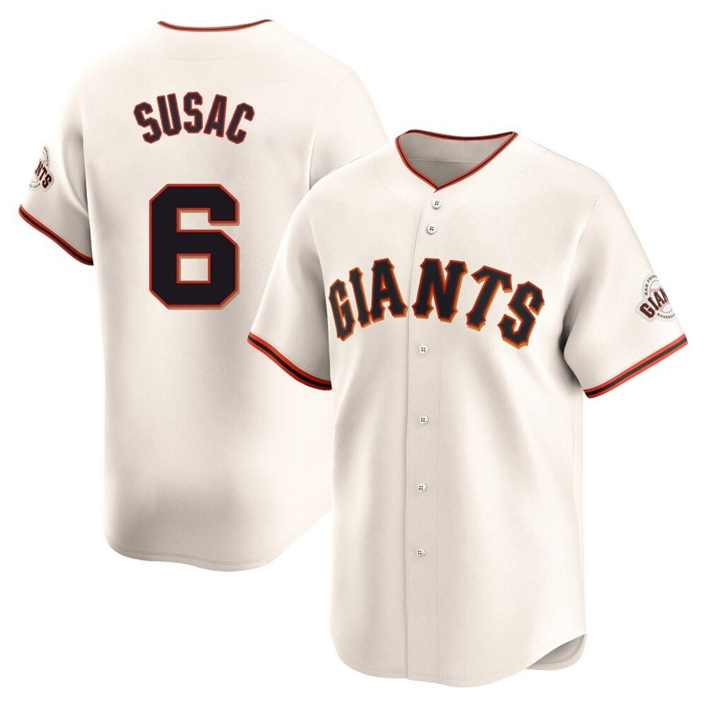 Trusc SF.Giants #6 Daniel Susac Player Cream Home Limited Stitched Jerseys