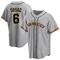 Trusc SF.Giants #6 Daniel Susac Player Gray Home Game Stitched Jerseys