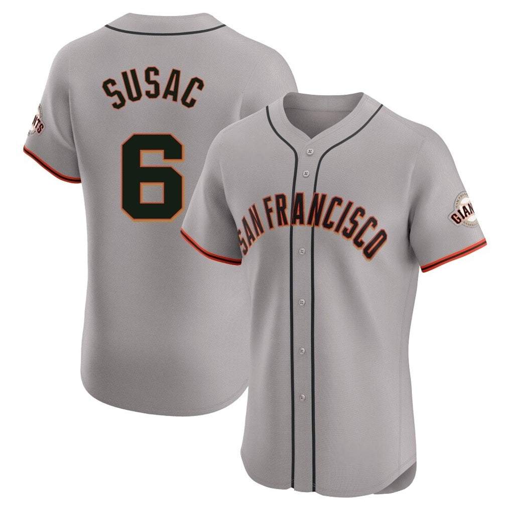 Trusc SF.Giants #6 Daniel Susac Player Gray Home Limited Elite Stitched Jerseys