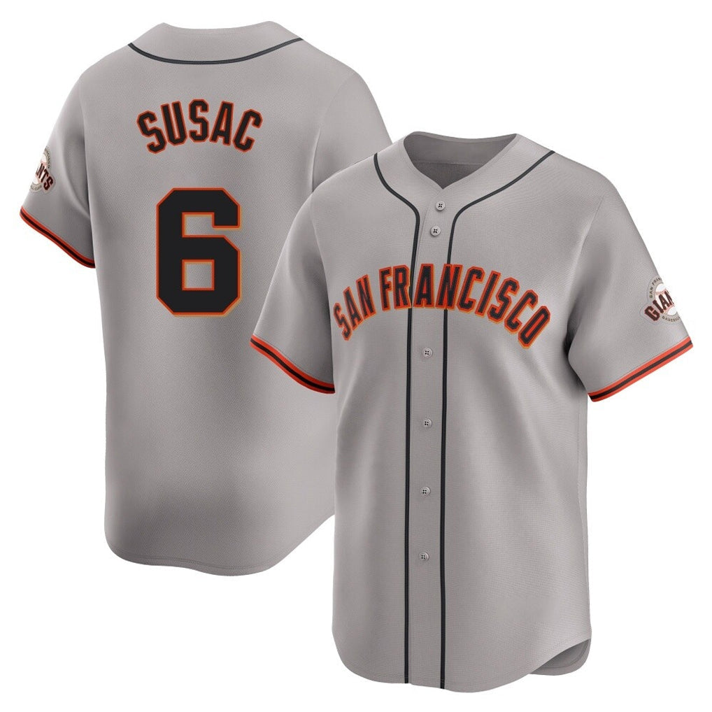Trusc SF.Giants #6 Daniel Susac Player Gray Home Limited Stitched Jerseys
