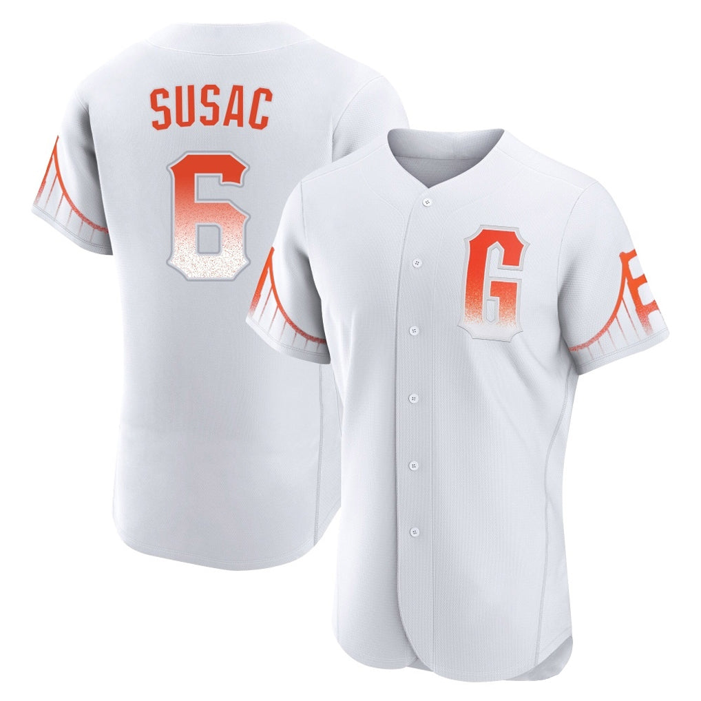 Trusc SF.Giants #6 Daniel Susac Player White City Connect Home Limited Elite Stitched Jerseys
