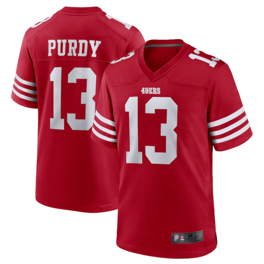 Trusc SFr.49ers #13 Brock Purdy Player Scarlet Replica Game Stitched Jerseys
