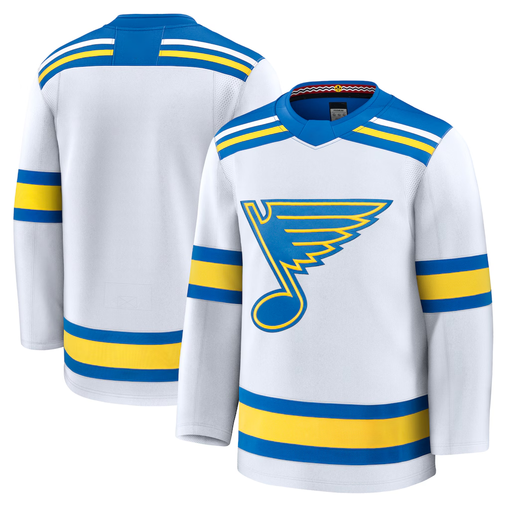 Trusc St.L.Blues White Away Premium Jerseys