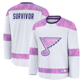 Trusc St.L.Blues White Hockey Fights Cancer Survivor Practice Jerseys