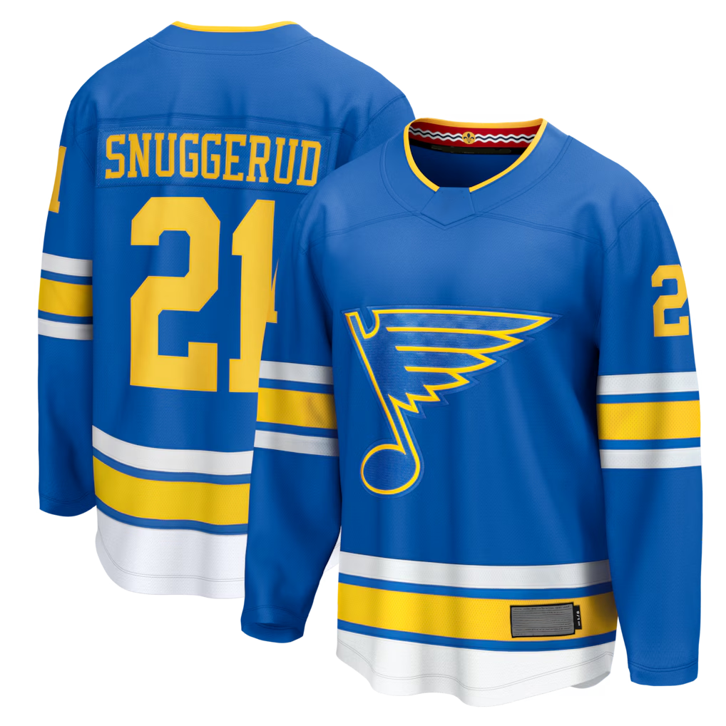 Trusc St.L.Blues #21 Blues Jimmy Snuggerud Blue Home Breakaway Jerseys