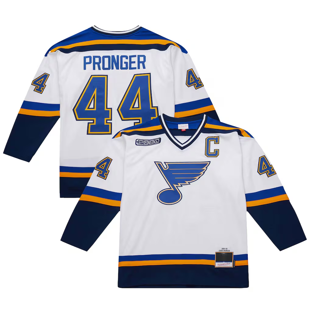 Trusc St.L.Blues #44 Chris Pronger White 1999-00 Power Play Jerseys