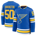 Trusc St.L.Blues #50 Jordan Binnington Blue Home Premium Player Jerseys
