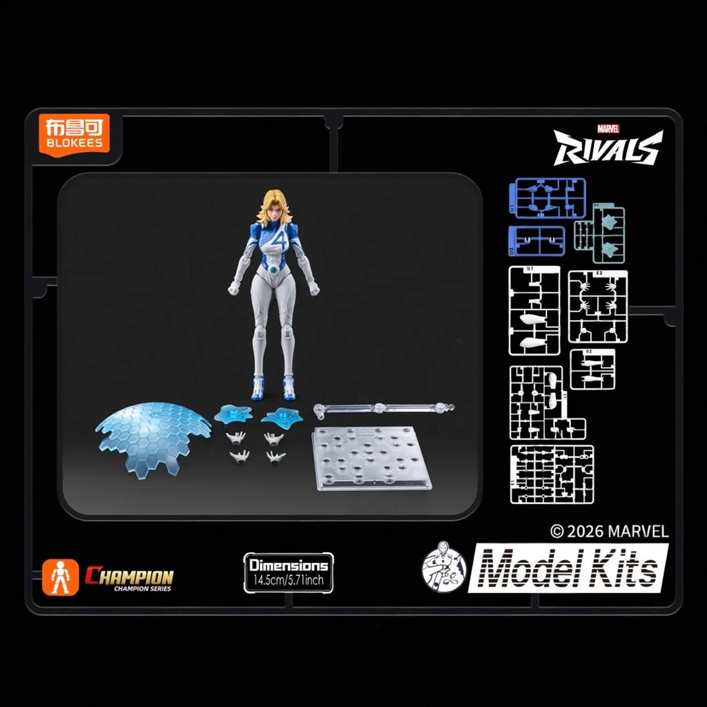 New Blokees Beyond Edition Marvel Rivals Invisible Woman Jeff The Land Shark Snap Fit Model Kit  Action Figure Collectible Gift