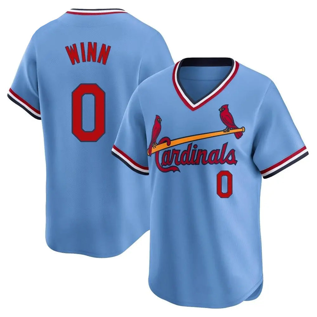 Trusc St. Louis Cardinals #0 Masyn Winn Player Light Blue City Connect Home T-shirt Stitched Jerseys