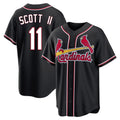 Trusc St. Louis Cardinals #11 Victor Scott II Player Black Carbon Fashio Game Stitched Jerseys