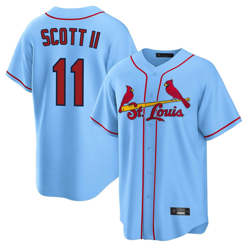 Trusc St. Louis Cardinals #11 Victor Scott II Player Light Blue Home Game Stitched Jerseys