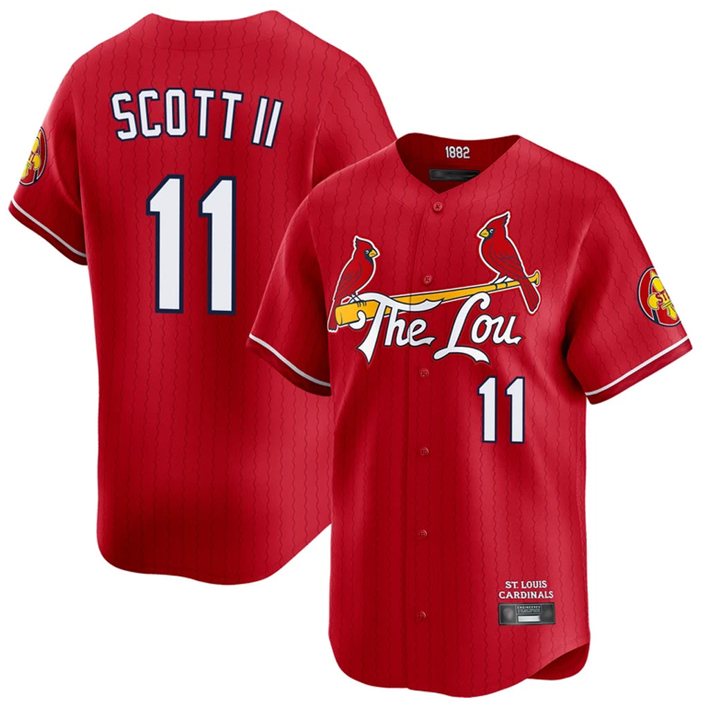Trusc St. Louis Cardinals #11 Victor Scott II Player Red City Connect Limited Stitched Jerseys