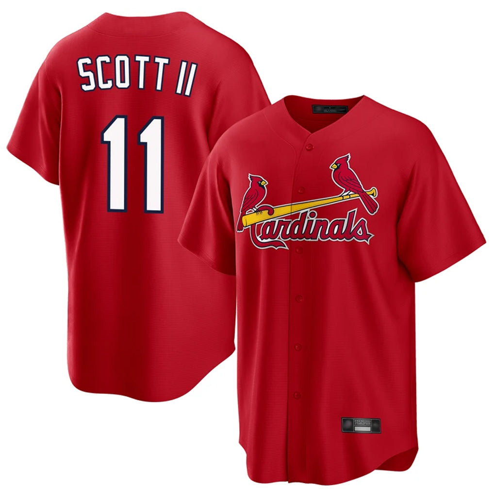 Trusc St. Louis Cardinals #11 Victor Scott II Player Red Home Game Stitched Jerseys
