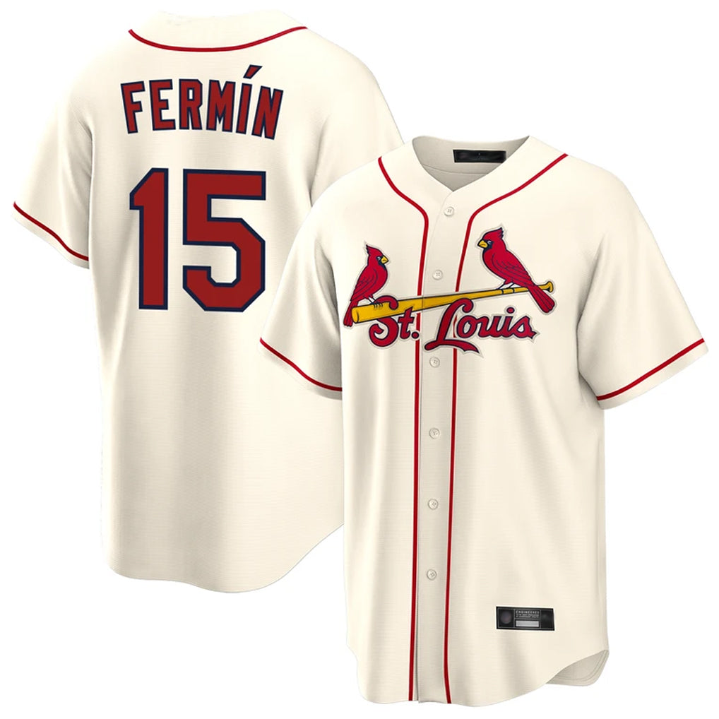 Trusc St. Louis Cardinals #15 Jose Fermin Player Cream Home Game Stitched Jerseys