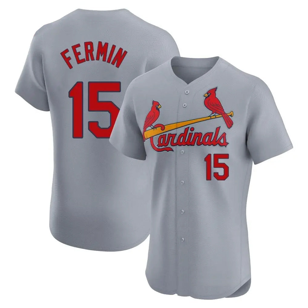 Trusc St. Louis Cardinals #15 Jose Fermin Player Gray Home Limited Elite Stitched Jerseys