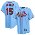 Trusc St. Louis Cardinals #15 Jose Fermin Player Light Blue Home Game Stitched Jerseys