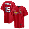 Trusc St. Louis Cardinals #15 Jose Fermin Player Red Home Game Stitched Jerseys
