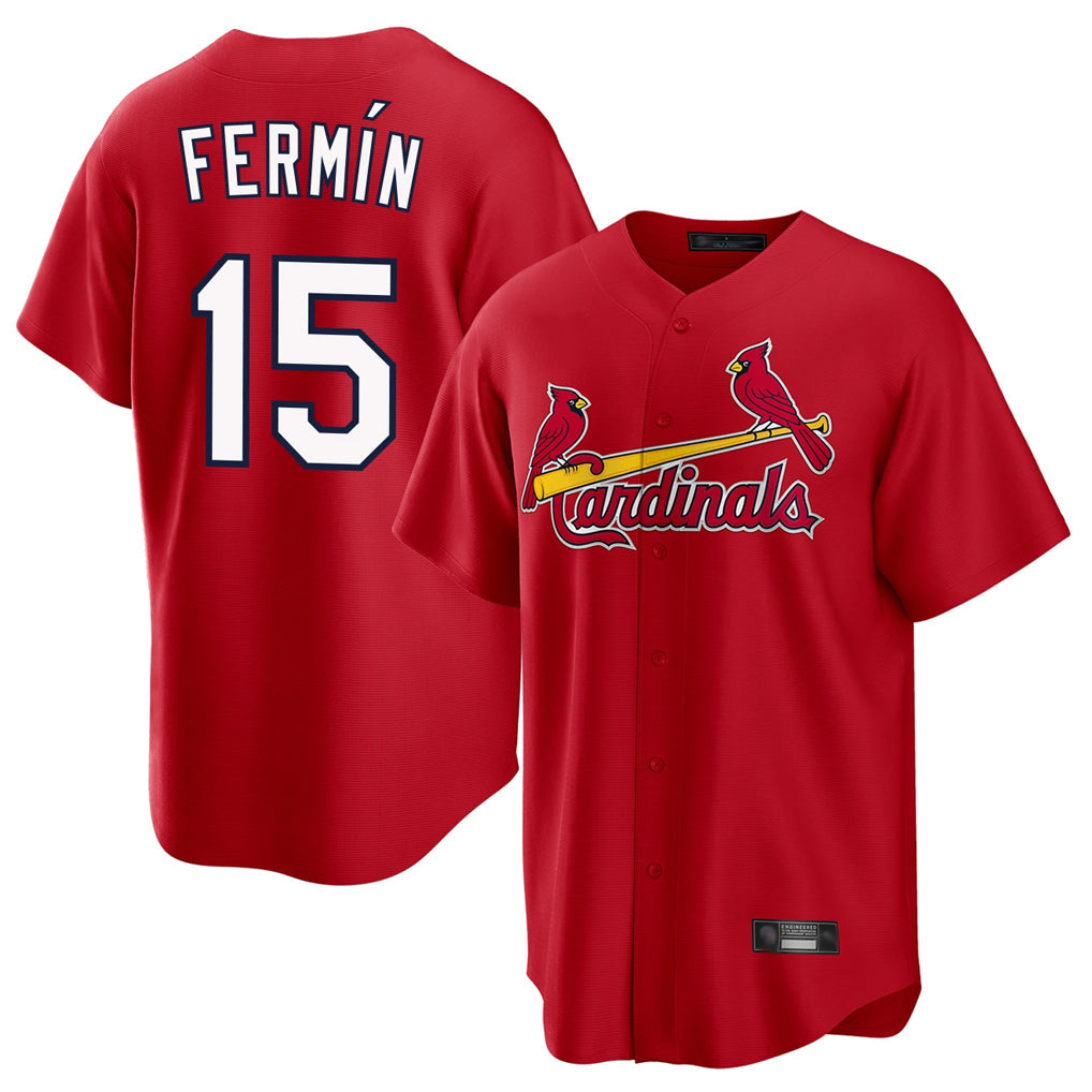 Trusc St. Louis Cardinals #15 Jose Fermin Player Red Home Game Stitched Jerseys