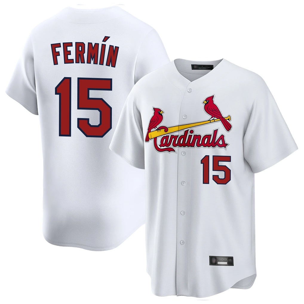 Trusc St. Louis Cardinals #15 Jose Fermin Player White Home Game Stitched Jerseys