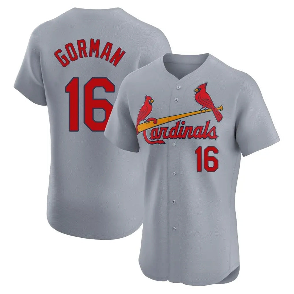 Trusc St. Louis Cardinals #16 Nolan Gorman Player Gray Home Limited Elite Stitched Jerseys