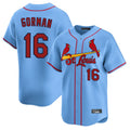 Trusc St. Louis Cardinals #16 Nolan Gorman Player Light Blue Home Limited Stitched Jerseys