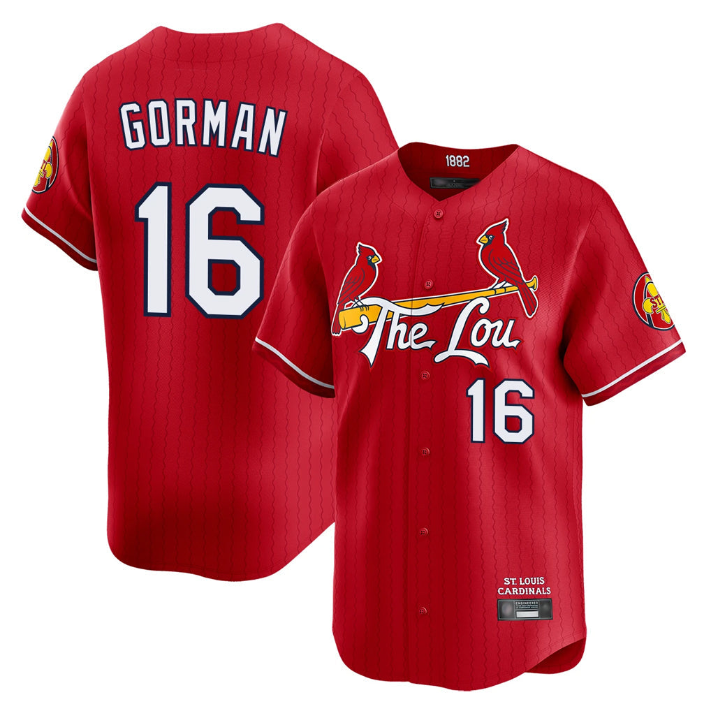 Trusc St. Louis Cardinals #16 Nolan Gorman Player Red City Connect Limited Stitched Jerseys