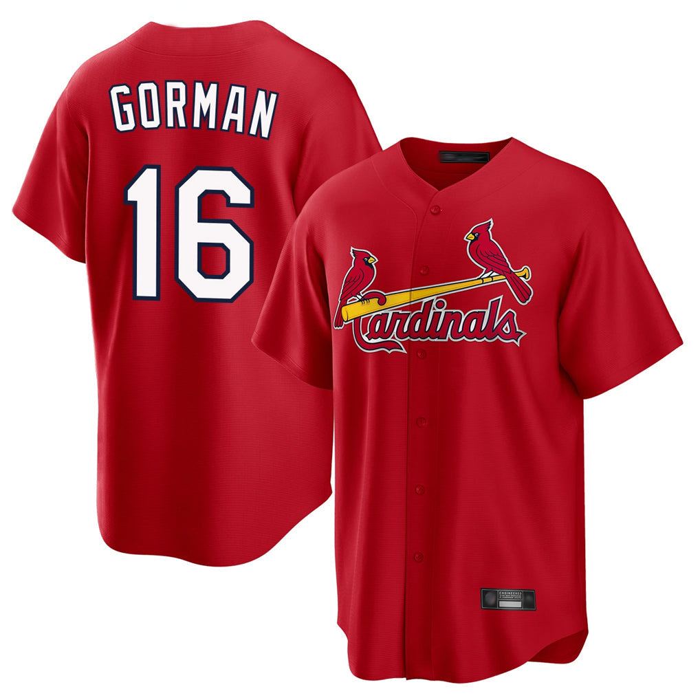 Trusc St. Louis Cardinals #16 Nolan Gorman Player Red Home Game Stitched Jerseys