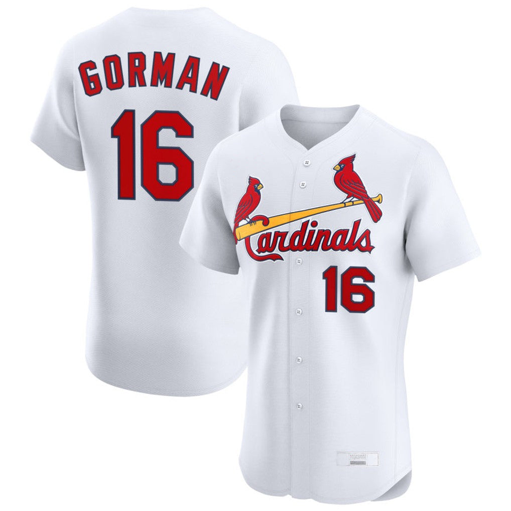 Trusc St. Louis Cardinals #16 Nolan Gorman Player White Home Limited Elite Stitched Jerseys