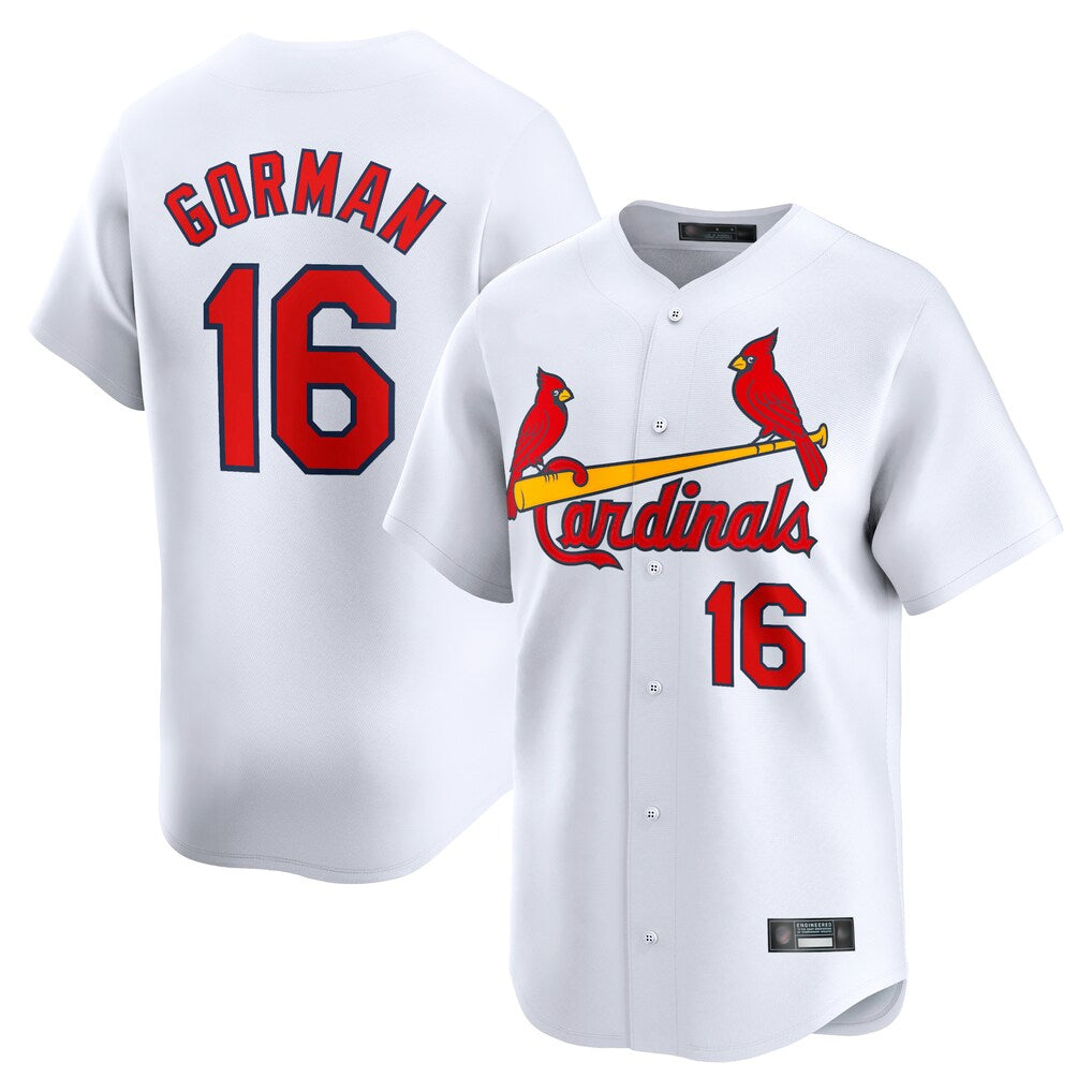 Trusc St. Louis Cardinals #16 Nolan Gorman Player White Home Limited Stitched Jerseys