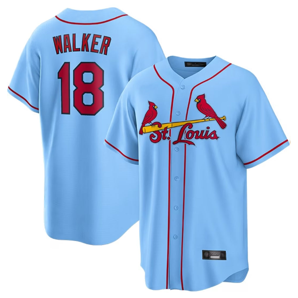 Trusc St. Louis Cardinals #18 Jordan Walker Player Light Blue Home Game Stitched Jerseys