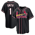 Trusc St. Louis Cardinals #1 Ozzie Smith Player Black Carbon Fashio Game Stitched Jerseys