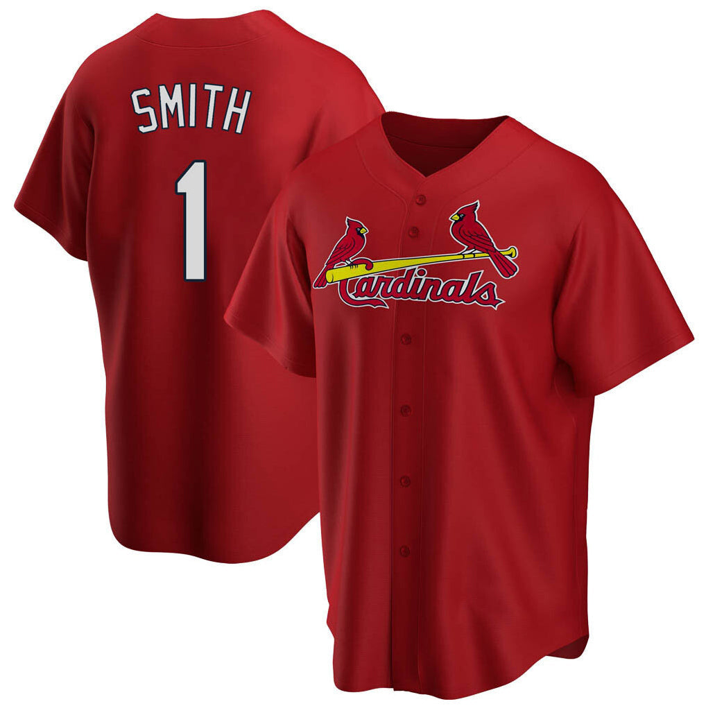 Trusc St. Louis Cardinals #1 Ozzie Smith Player Red Home Game Stitched Jerseys