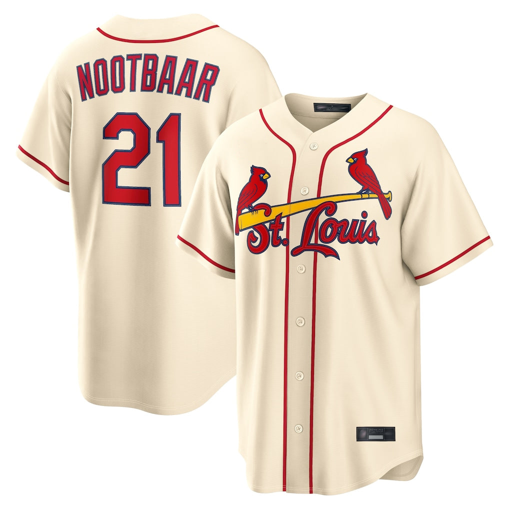 Trusc St. Louis Cardinals #21 Lars Nootbaar Player Cream Home Game Stitched Jerseys