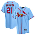 Trusc St. Louis Cardinals #21 Lars Nootbaar Player Light Blue Home Game Stitched Jerseys
