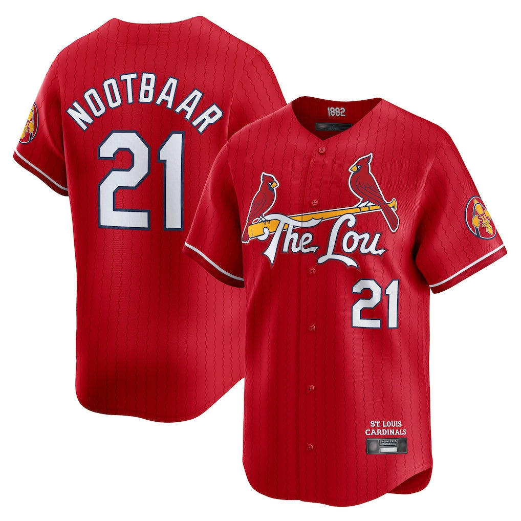 Trusc St. Louis Cardinals #21 Lars Nootbaar Player Red City Connect Limited Stitched Jerseys
