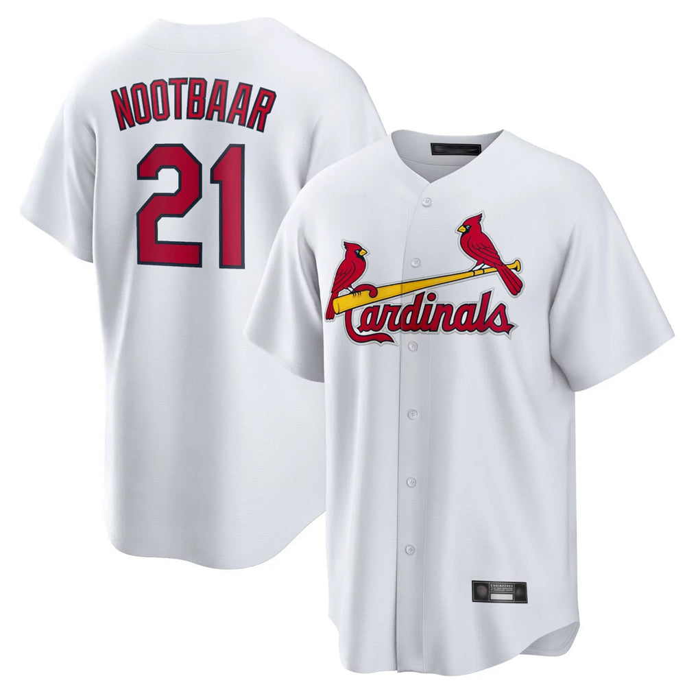 Trusc St. Louis Cardinals #21 Lars Nootbaar Player White Home Game Stitched Jerseys
