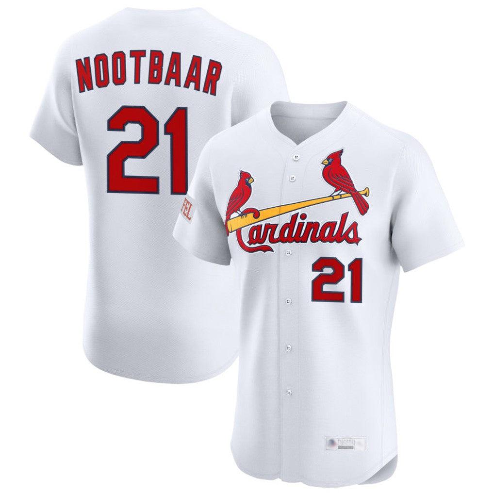 Trusc St. Louis Cardinals #21 Lars Nootbaar Player White Home Limited Elite Stitched Jerseys