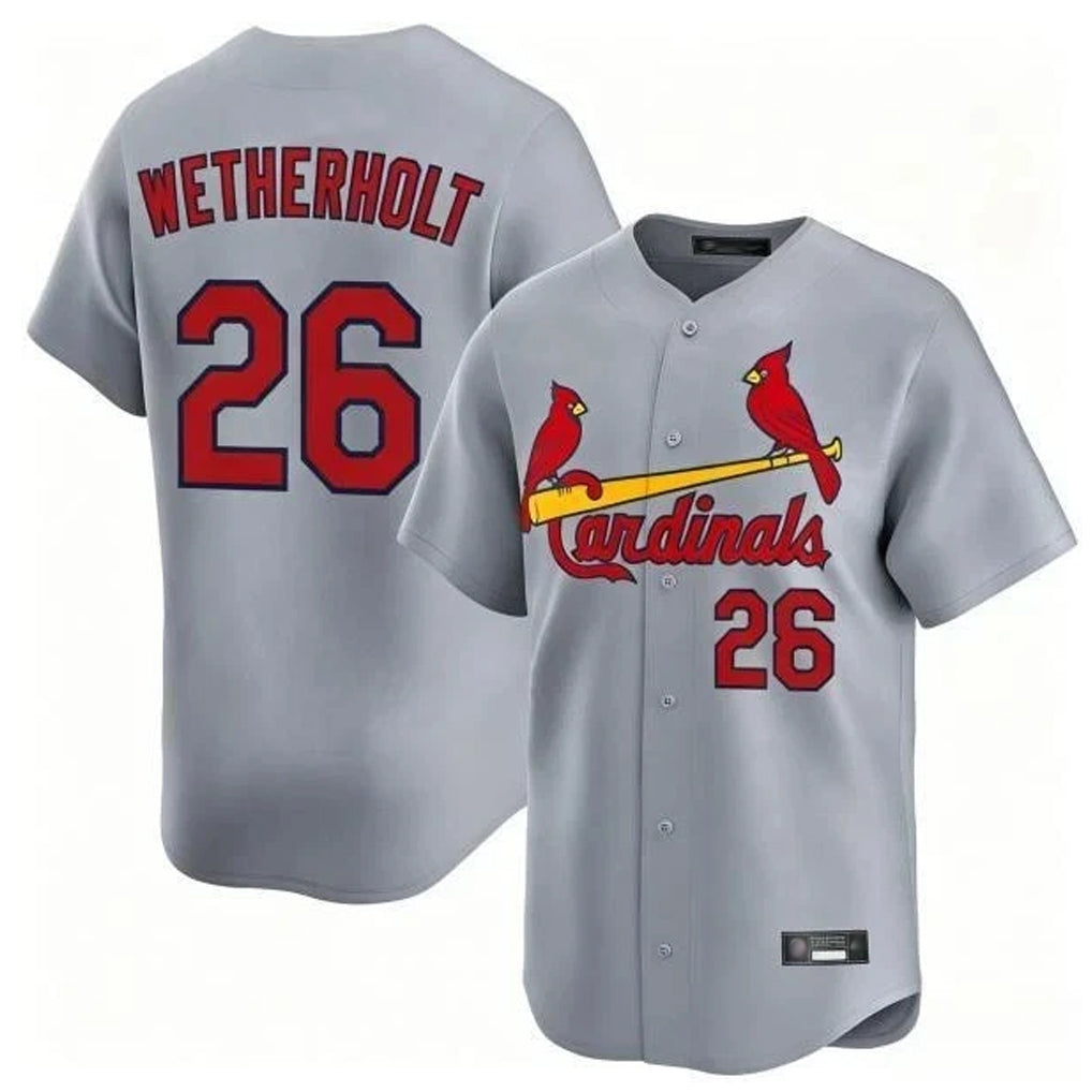 Trusc St. Louis Cardinals #26 JJ Wetherholt Player Gray Home Limited Stitched Jerseys
