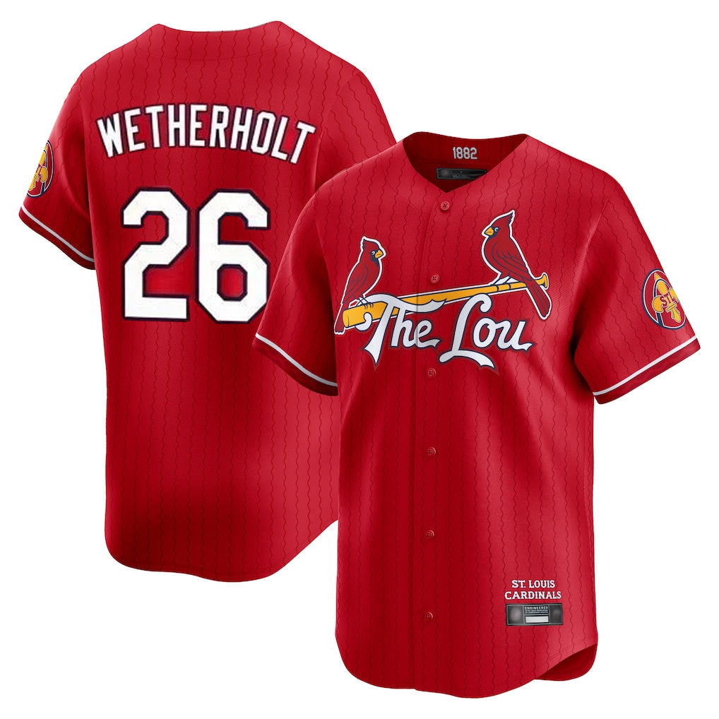 Trusc St. Louis Cardinals #26 JJ Wetherholt Player Red City Connect Limited Stitched Jerseys