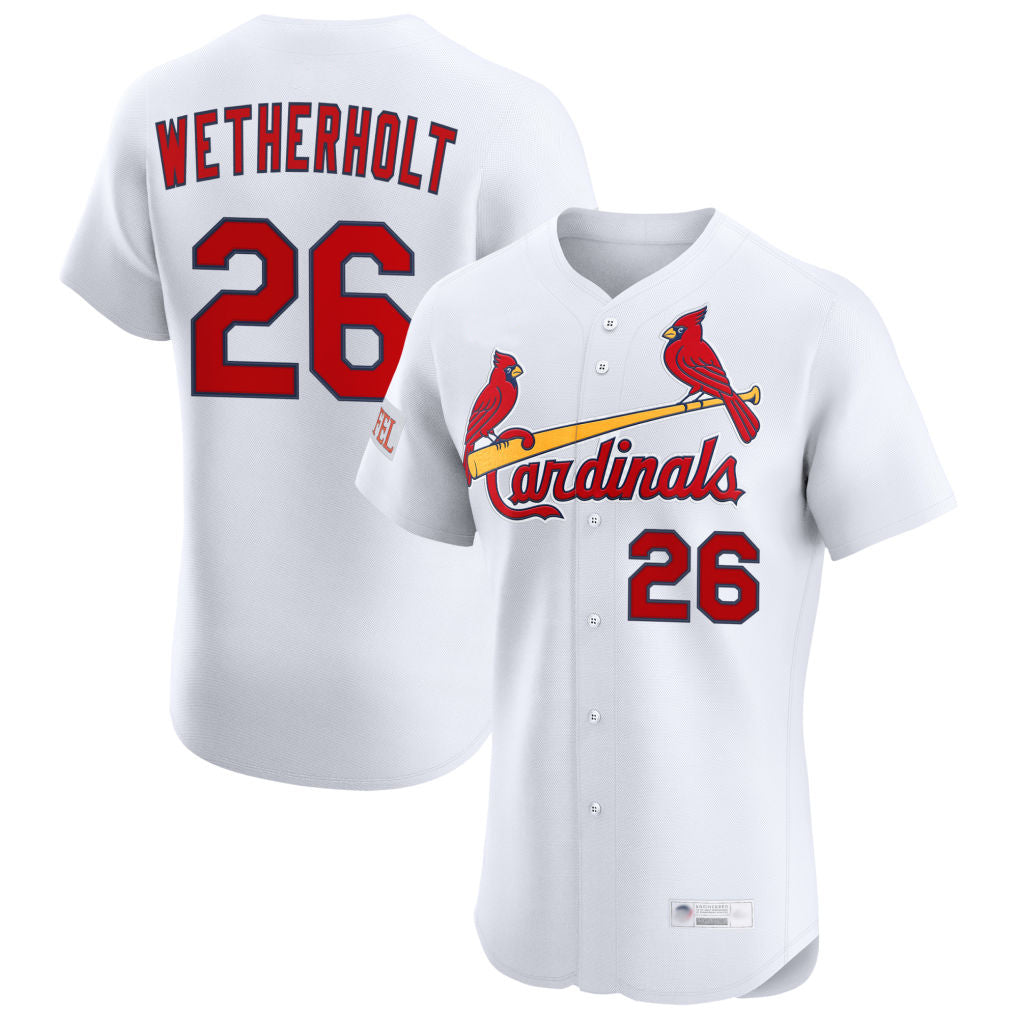 Trusc St. Louis Cardinals #26 JJ Wetherholt Player White Home Limited Elite Stitched Jerseys