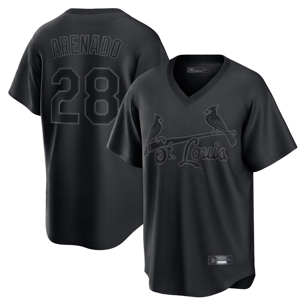 Trusc St. Louis Cardinals #28 Nolan Arenado Player Black City Connect T-shirt Stitched Jerseys
