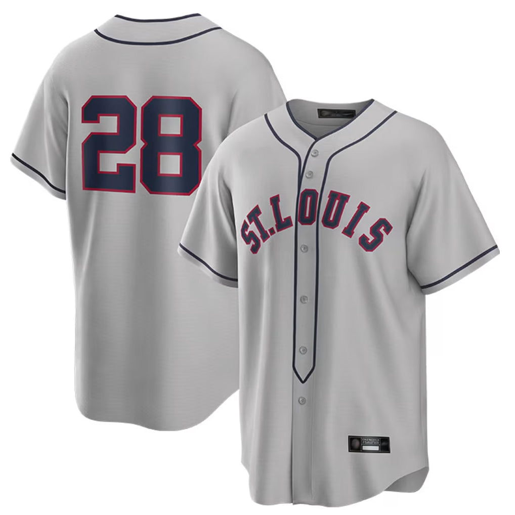 Trusc St. Louis Cardinals #28 Nolan Arenado Player Gray Home Replica Stitched Jerseys