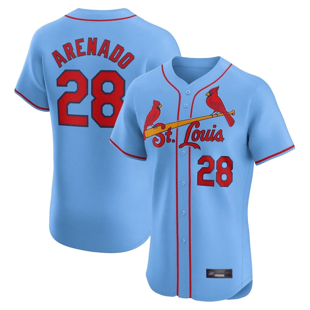 Trusc St. Louis Cardinals #28 Nolan Arenado Player Light Blue Home Limited Elite Stitched Jerseys