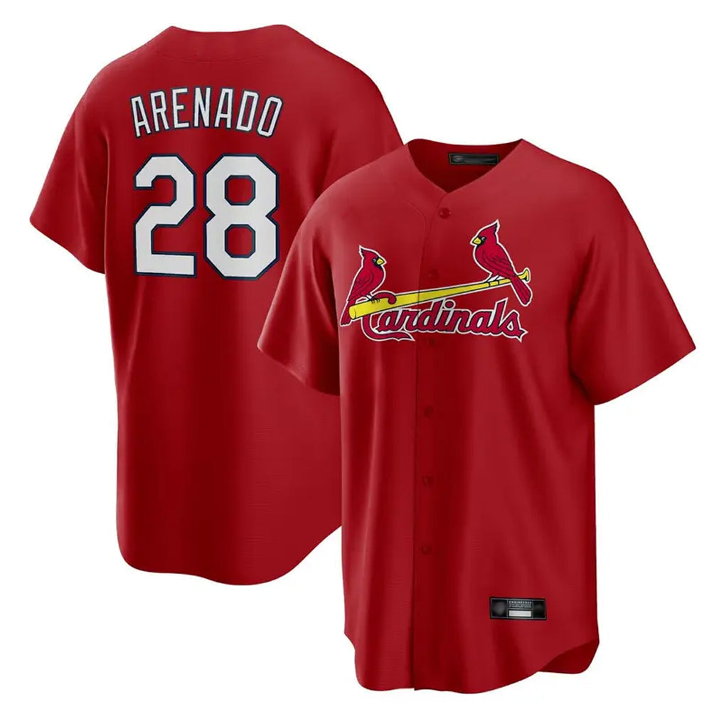 Trusc St. Louis Cardinals #28 Nolan Arenado Player Red Home Game Stitched Jerseys